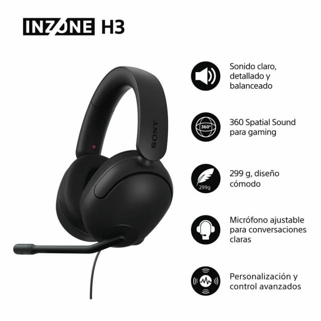 Detalle 2 de Sony INZONE H3 Auriculares diadema gaming con micrófono