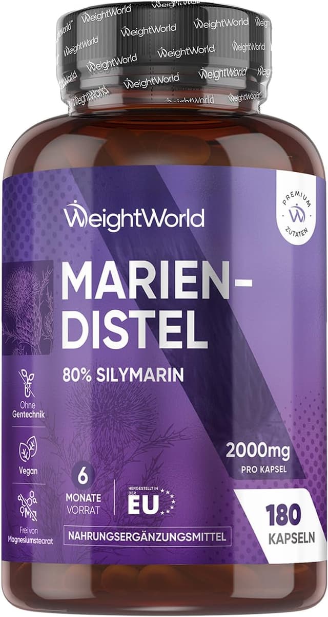 Detalle de WeightWorld Mariendistel Kapseln 180 Stück