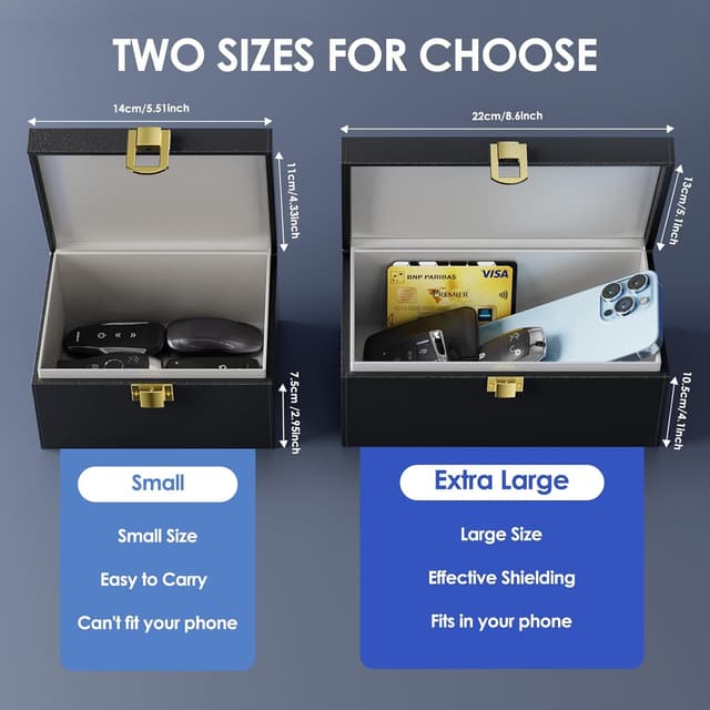 Detalle 2 de lanpard Extra Large Faraday Box for Car Keys (8.6 x 5.1 x 4.1 inches) – keyless signal blocking key protector
