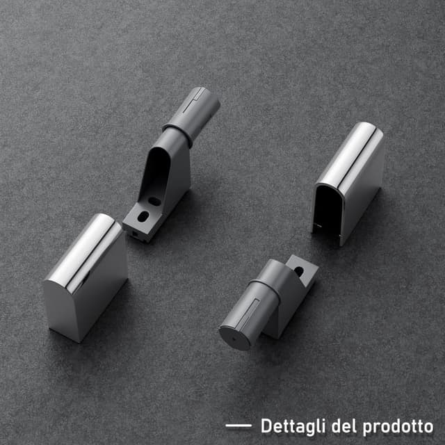 Detalle de Asta doccia saliscendi Morado in acciaio inox, binario cromo regolabile in altezza (70 cm)