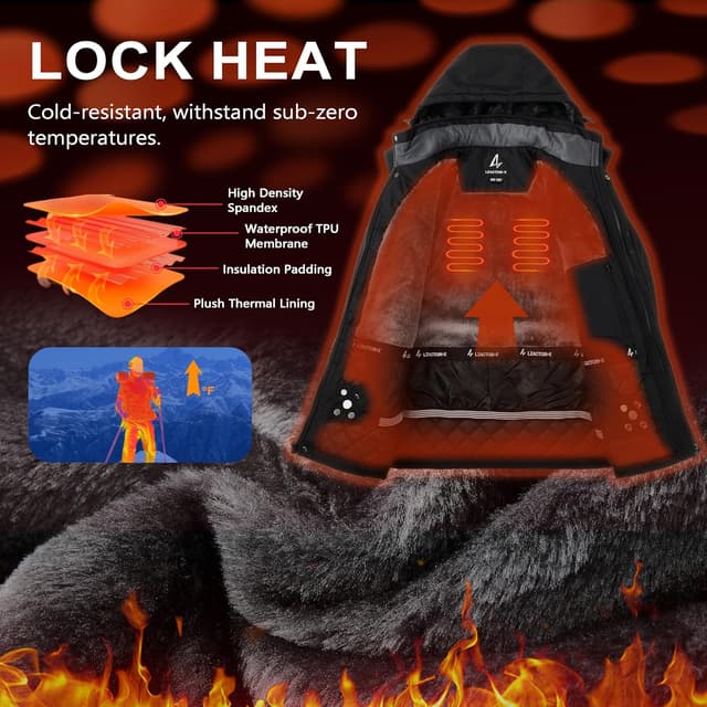 Detalle de LZACTOIN-X Men's Winter Ski Jacket Waterproof, Insulated