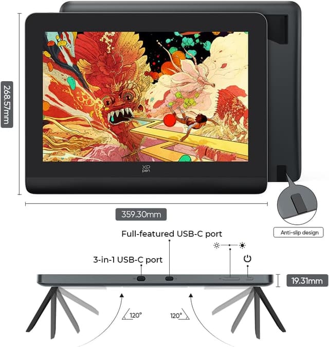Detalle de XPPen Artist Pro 14 (Gen 2) Graphics Drawing Tablet with 14-inch laminated display and X3 Pro stylus