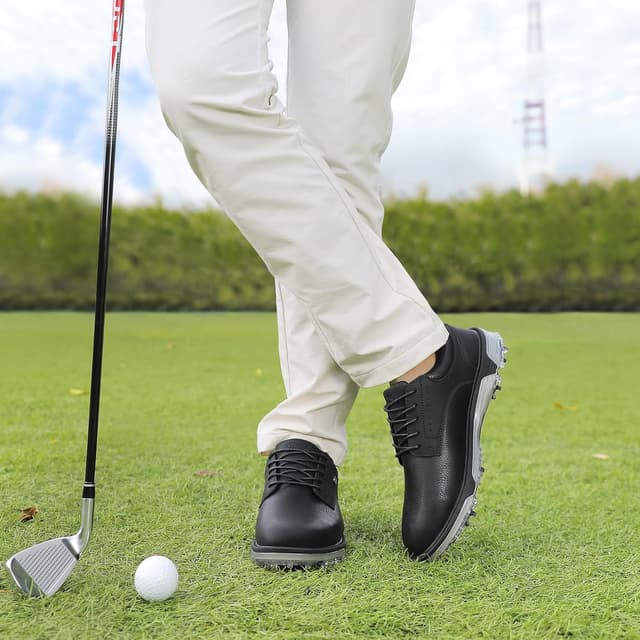 Thumbnail 2 de KESCOO Mens Golf Shoes Water Resistant Spiked