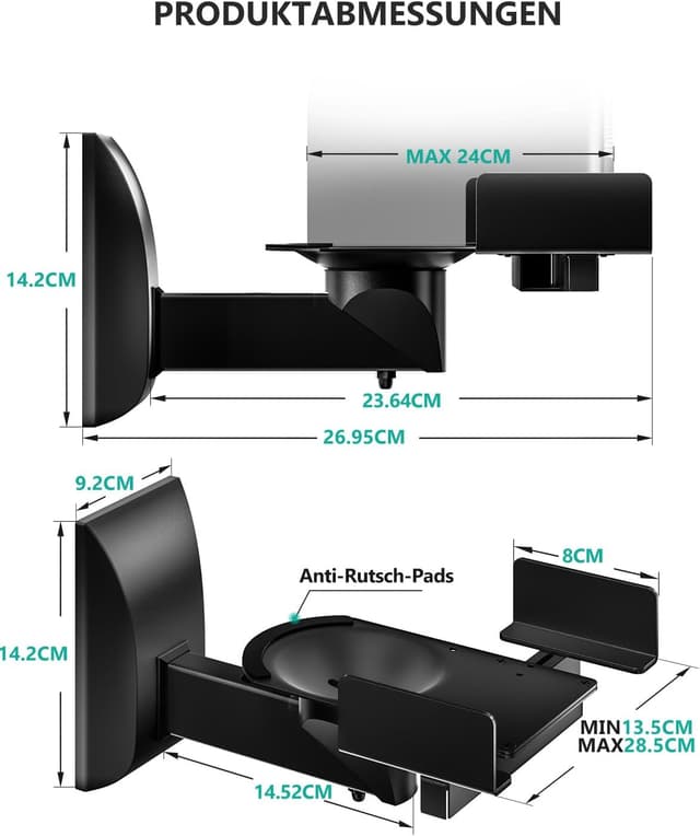 Detalle de WALI SWM201 Lautsprecherhalterung für 25 kg, schwarz