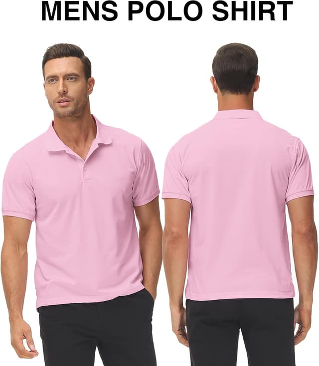 Detalle de ZITY Men’s Short-Sleeve Golf Polo Shirt (Moisture-Wicking Performance Print)