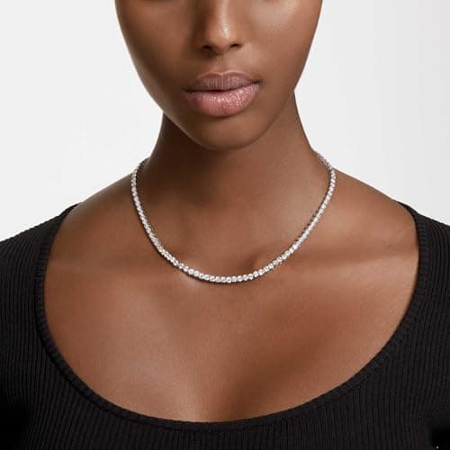 Thumbnail 4 de Swarovski Collar Matrix Tennis, Talla redonda, Blanco, Baño de rodio