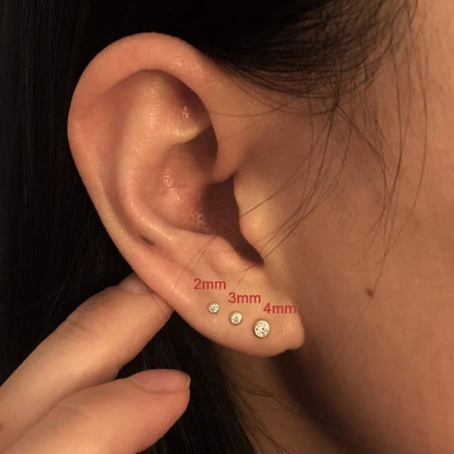 Detalle 2 de Damen Ohrstecker Silber 925 3 Paar 2/3/4 mm