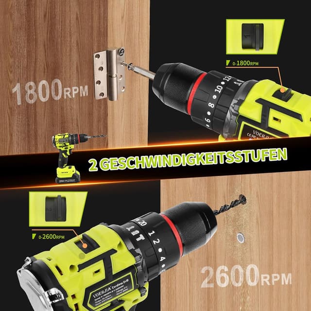 Thumbnail 3 de VOERJIA Taladro Percutor 21V 65Nm