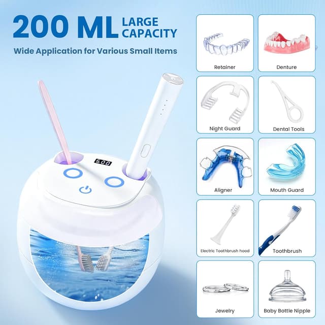 Detalle 2 de Ultrasonic Retainer Cleaner Machine 45kHz 🪥