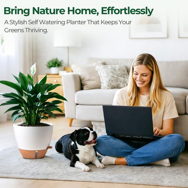 Detalle 2 de T4u T4U 25cm self-watering plant pots 2 pack