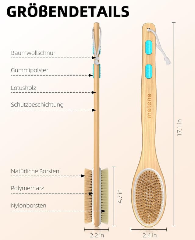 Thumbnail 2 de Metene Rückenbürste Körperbürste mit Natürlichen Borsten