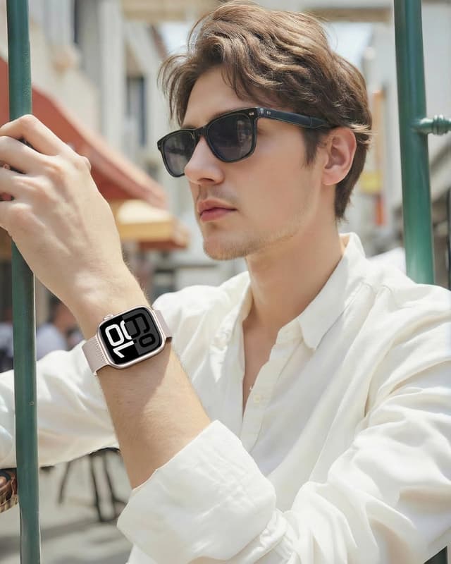 Thumbnail 6 de Higgs stainless steel magnetic mesh strap for Apple Watch (compatible 38mm–49mm)