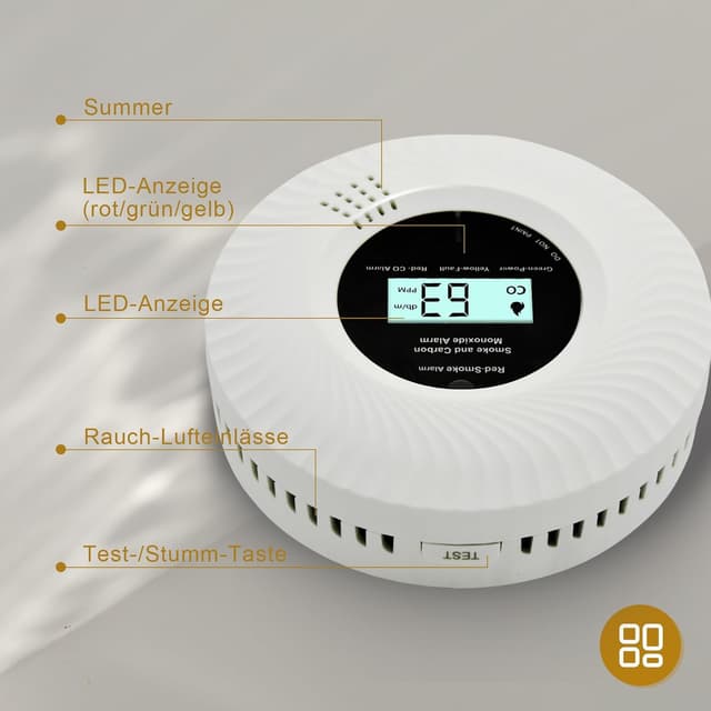 Thumbnail 5 de Kohlenmonoxid Rauchwarnmelder mit Sprachalarm