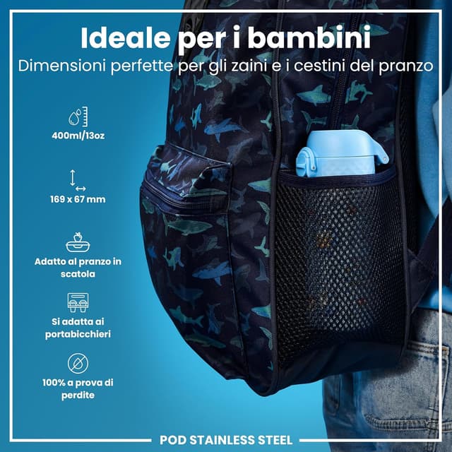 Detalle 2 de ion8 Borraccia 400ml per bambini 🚰