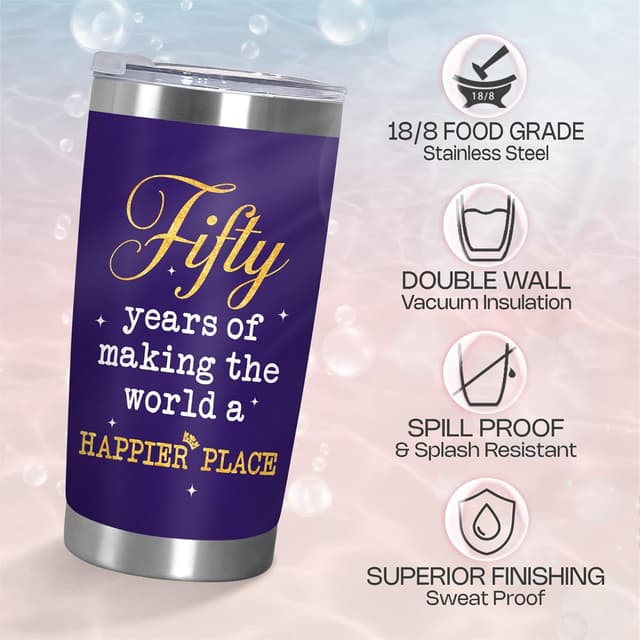 Thumbnail 3 de ARVEXO 20oz Insulated Tumbler for 50th 🎉