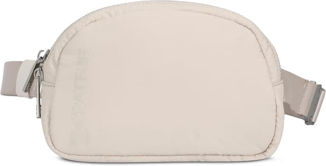 Detalle de Expatrié Milly marsupio donna beige puffer: borsa a tracolla piccola imbottita con fibbia in metallo