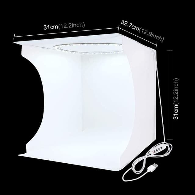 Detalle 2 de PULUZ 30CM Portable Photo Light Box Ring Light for Product Photography with 128 Lamp Beads & 6 Backdrops