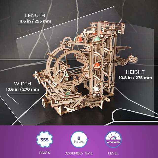 Detalle 2 de UGEARS Wooden Marble Run 355 pcs
