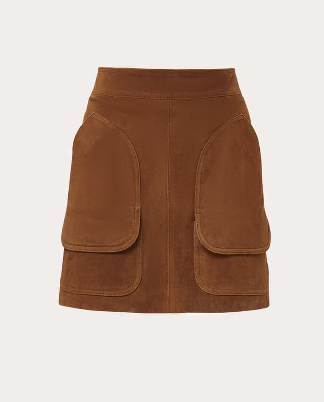 Imagen de Veronica Beard Falda corta Norwood de ante en OfertitasTOP