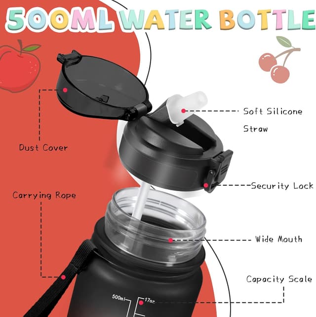 Detalle de Borraccia bambini 500 ml Mujigaga con cannuccia