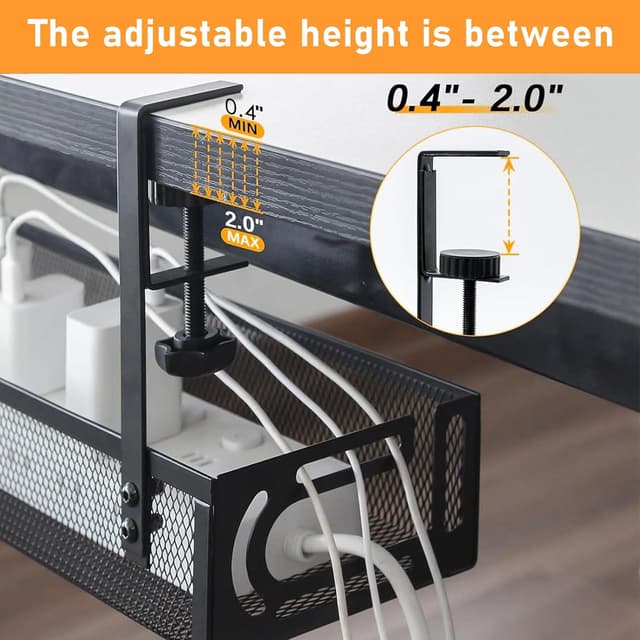 Detalle de Tivddikun 64 cm under-desk cable organiser for standing desk