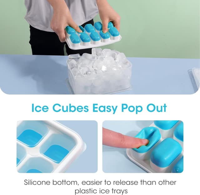 Thumbnail 3 de DOQAUS Ice Cube Tray 4-Pack — Silicone Ice Maker