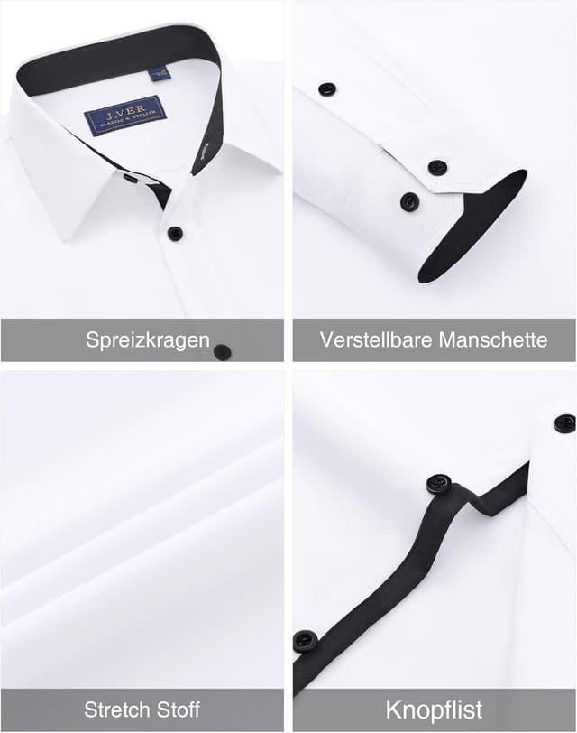 Thumbnail 4 de J.VER Hemd Herren Langarm Stretch Regular Fit