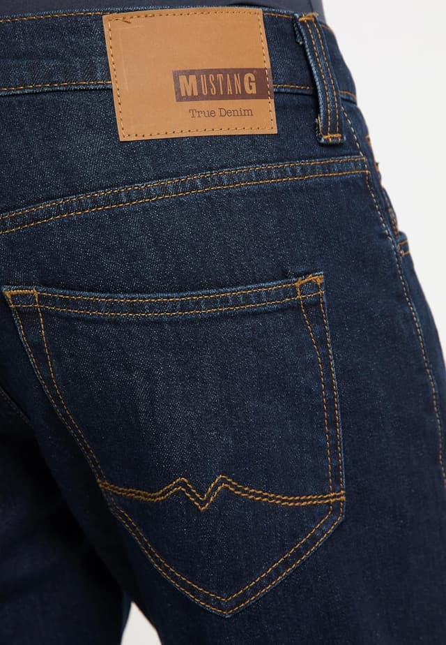 Detalle de MUSTANG Herren Stretch-Jeans Oregon Bootcut (Schwarz/Blau) – Denim mit Komfort