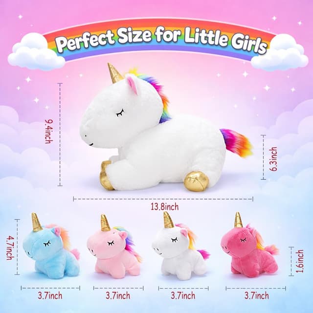 Thumbnail 4 de KMUYSL Unicorn Mommy Plush Set 4 Baby Unicorns
