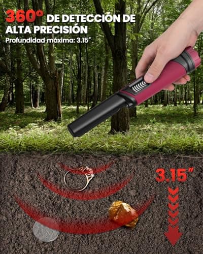 Detalle 2 de DR.ÖTEK Pinpointer detector de metales de mano IP68 con pantalla LCD y cancelación de interferencias