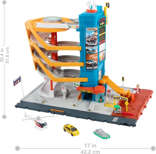 Detalle de Matchbox Action Drivers Centro de transporte con parking y barcos