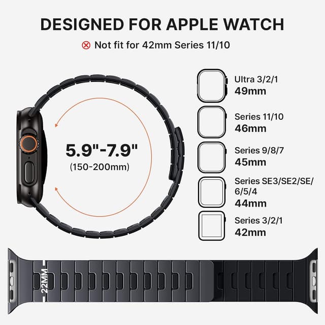 Detalle de Bandletic magnetic Apple Watch strap, 49mm