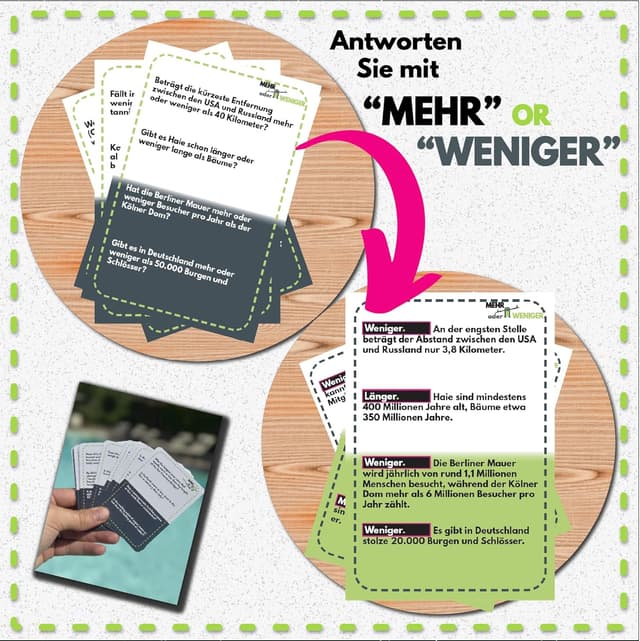 Detalle de Mehr oder Weniger Kartenspiel: 2+ Spieler