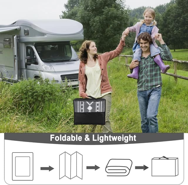 Detalle de CAROMIO outdoor plastic straw rug 270 x 360 cm