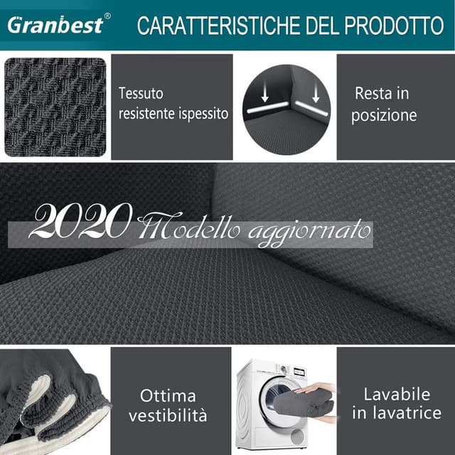 Thumbnail 3 de Granbest Copridivano Spessa 3 Posti Grigio