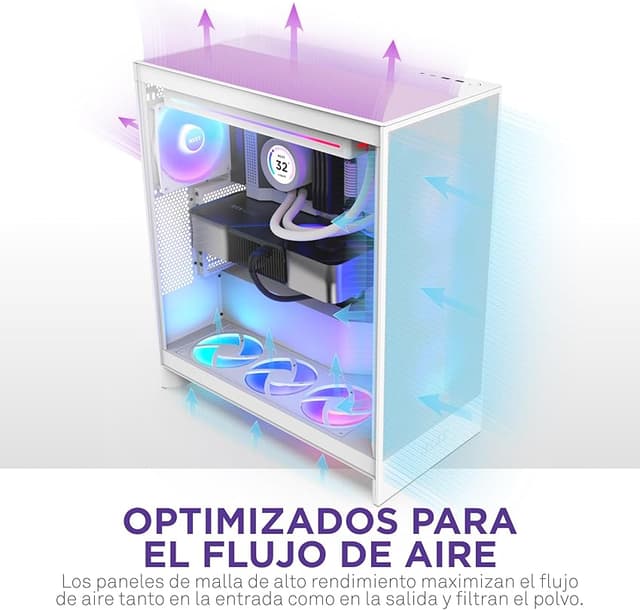 Thumbnail 3 de NZXT H7 Flow 2024 semitorre ATX, blanco