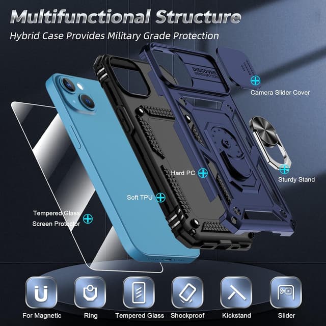 Detalle de LeYi iPhone 13 case 6.1" with kickstand