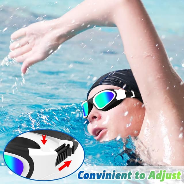 Detalle 2 de HotSrace occhialini da nuoto polarizzati e antiappannamento UV con silicone morbido