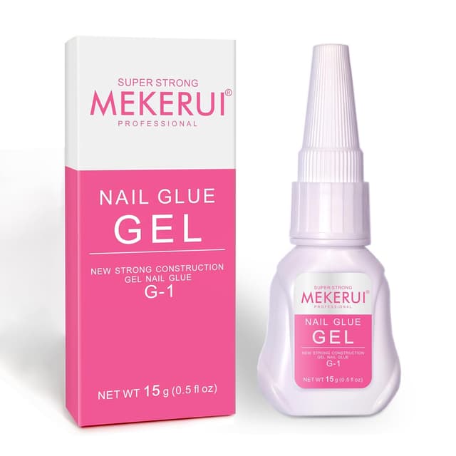 Detalle de MEKERUI Super Strong Nail Glue Gel (15g) — Air-Dries in About 7 Seconds, No UV Lamp Needed