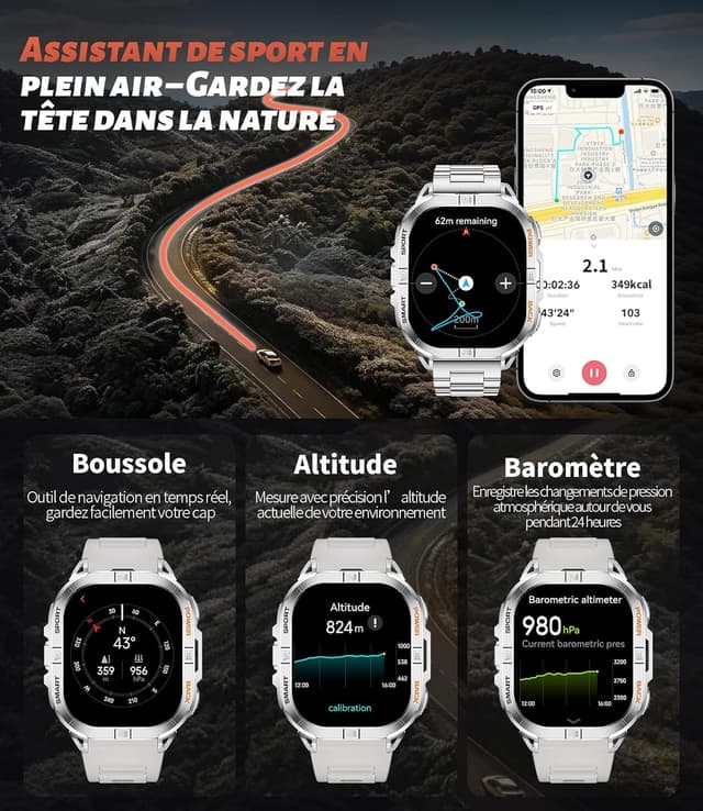 Detalle 2 de Montre connectée GPS homme 2,13