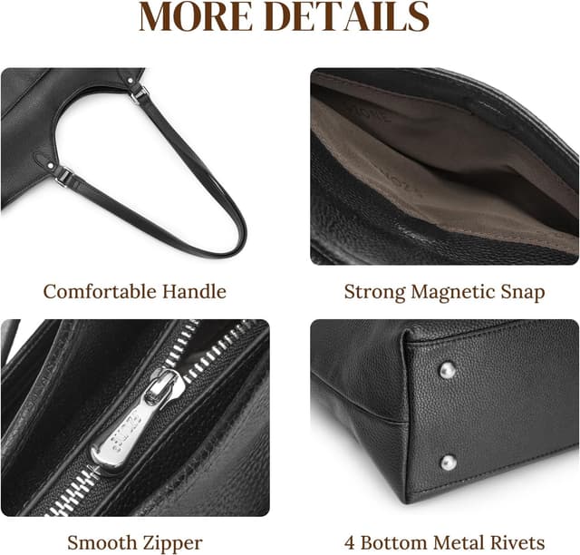 Thumbnail 6 de S-ZONE leather tote bag 12.4 in