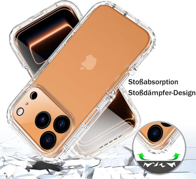 Detalle de Leedia Coque compatible iPhone 17 Pro Max 6,9" avec protection 360° et film écran intégré (transparent)