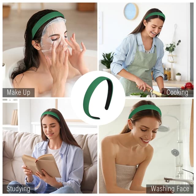 Thumbnail 6 de LOPHE Haarreifen Grün – breites PU-Lederstirnband im Vintage-Look für Mädchen & Frauen