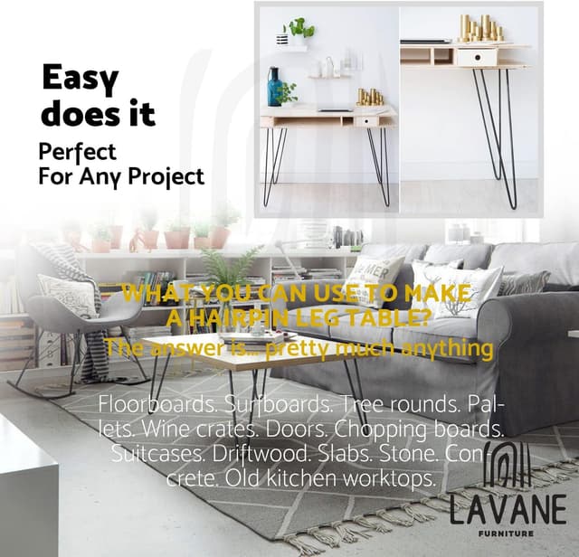 Detalle 2 de La Vane 10 inch Hairpin Table Legs 25cm