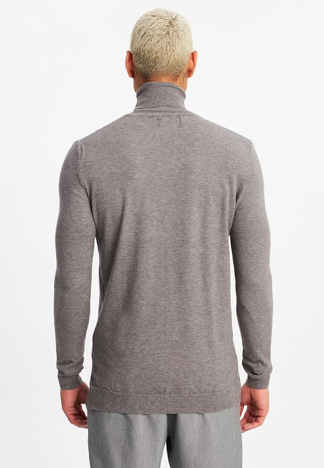 Detalle de Leif Nelson pull à col roulé en maille fine pour homme