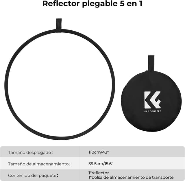 Thumbnail 3 de K&F CONCEPT Reflector 110 cm 5 en 1