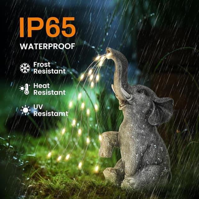 Detalle 2 de GIGALUMI elephant garden decor 27cm LED