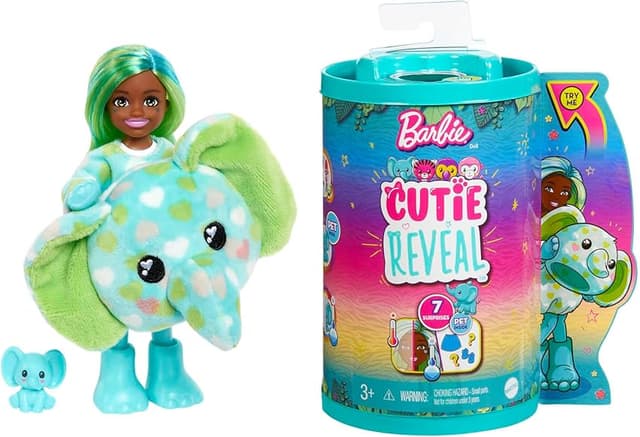 Detalle de Mattel HKR13 Barbie Chelsea Cutie Reveals muñeca y mascota