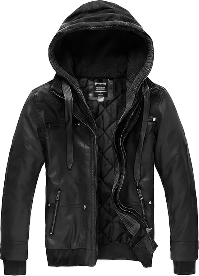 Thumbnail 6 de wantdo Men's Faux Leather Jacket