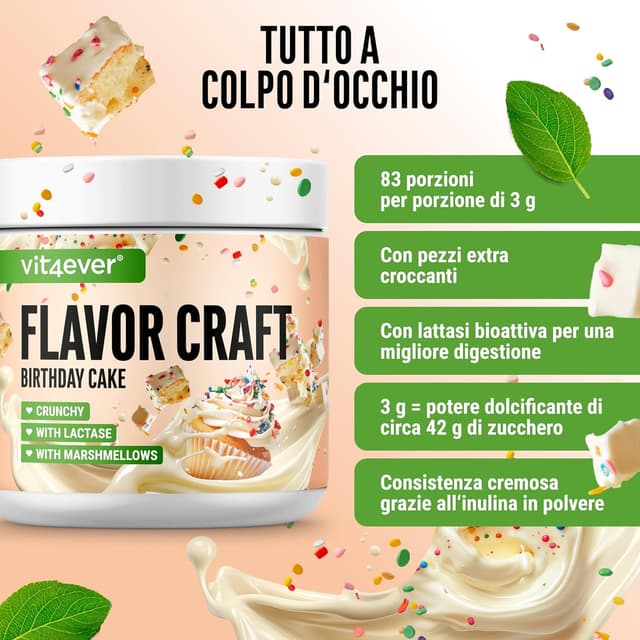 Detalle de Vit4ever Flavor Craft Polvere di Aromi Vaniglia 250 g